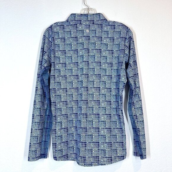 Golf Sun Shirt Blue Long Sleeve Zip Medium - Picture 11 of 11